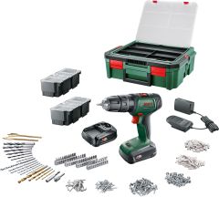 UniversalImpact 18V (2x1,5 Ah) Akülü Darbeli/Delme Vidalama Makinesi + 241 parça set + Systembox S