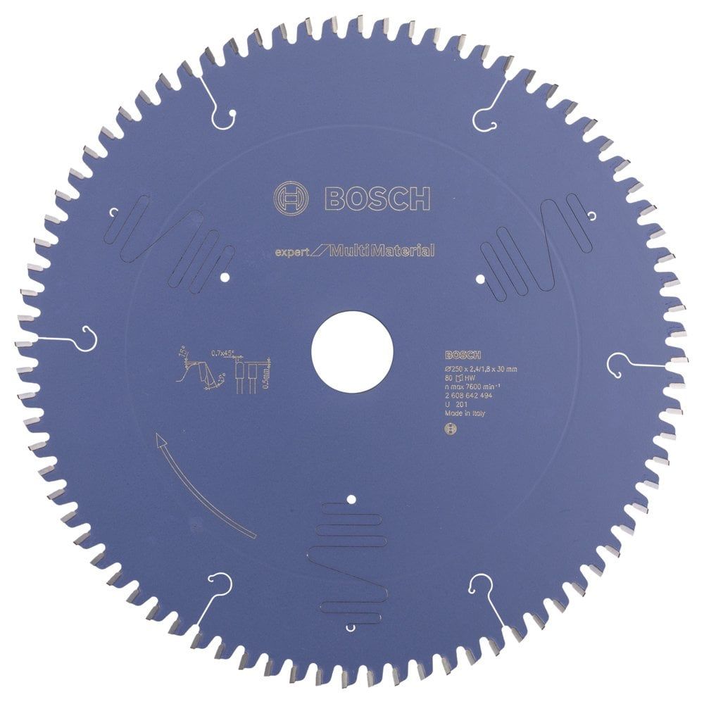 Bosch - Expert Serisi Çoklu Malzeme için Daire Testere Bıçağı 250*30 mm 80 Diş